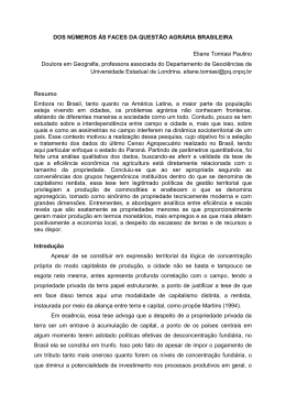 DOS N&Uacute;MEROS &Agrave;S FACES DA QUEST&Atilde;O AGR&Aacute;RIA BRASILEIRA