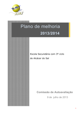 Plano de Melhoria para o ano letivo 2013-2014