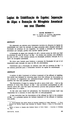 lag&ocirc;as do Eslabiliza&ccedil;&atilde;o de Esgolos: Separa&ccedil;&atilde;o do