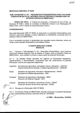 requisitos`fitossanitarios para solanum tuberosum (batata