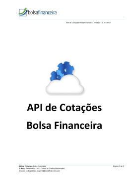 API de Cota&ccedil;&otilde;es Bolsa Financeira