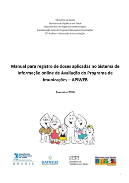 PROPOSTA PARA ROTEIRO DE - SI-PNI Sistema de Informa&ccedil;&atilde;o do