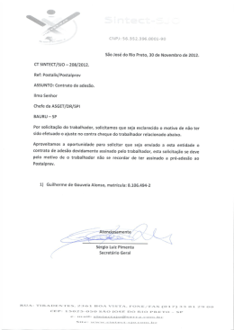 56.352.396.0001-90 S&atilde;o Jos&eacute; do Rio Preto, 30 de - Sintect-SJO