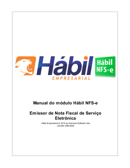 Manual do módulo Hábil NFS-e Emissor de Nota Fiscal de