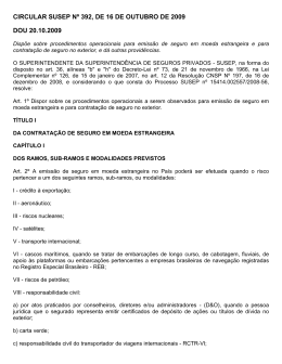 circular susep nº 392, de 16 de outubro de 2009