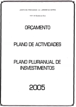 orçamento plano de actividades plano plurianual de