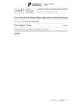 Prova Escrita de Matem&aacute;tica Aplicada &agrave;s Ci&ecirc;ncias Sociais