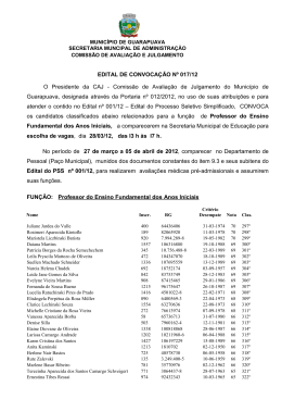 edital de convocação nº 017/12 - Prefeitura Municipal de Guarapuava