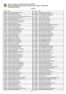 Relação de Candidatos Pré-Selecionados - Isenção da Taxa