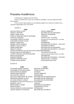 Prezados Acad&ecirc;micos
