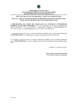 MINIST&Eacute;RIO DA EDUCA&Ccedil;&Atilde;O UNIVERSIDADE FEDERAL