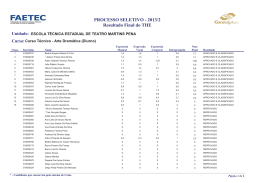 2&ordm; Semestre - Resultado Final (15-07