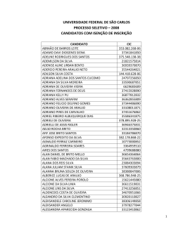 2008 candidatos com isen&ccedil;&atilde;o de inscri&ccedil;&atilde;o