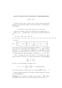 ALGUNS T&oacute;PICOS DE CONTAGEM E PROBABILIDADE O objetivo