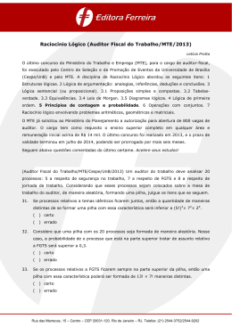 Racioc&iacute;nio L&oacute;gico (Auditor Fiscal do Trabalho/MTE