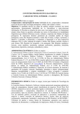 Anexo II - conteúdo programático - Concursos