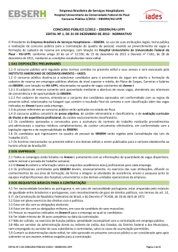 Empresa Brasileira de Servi&ccedil;os Hospitalares CONCURSO