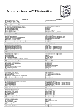 Biblioteca - PET Matem&aacute;tica