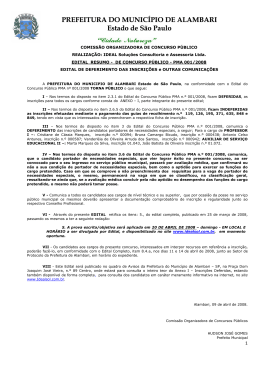 PREFEITURA DO MUNIC&Iacute;PIO DE ALAMBARI