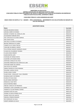 Anexo &Uacute;nico do Edital n&ordm; 12