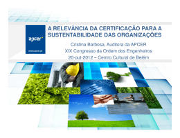 a relev&acirc;ncia da certifica&ccedil;&atilde;o para a sustentabilidade das organiza&ccedil;&otilde;es