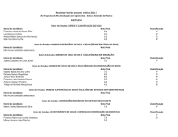 Resultado Final - Solos e Nutri&ccedil;&atilde;o de Plantas / UFC