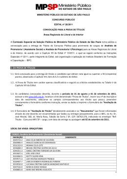 Convocação Prova de Títulos