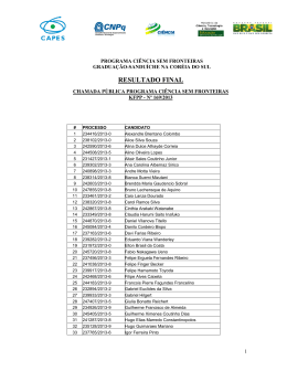 RESULTADO FINAL - Ciência sem fronteiras