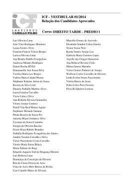 ICF - VESTIBULAR 01/2014 Rela&ccedil;&atilde;o dos Candidatos Aprovados