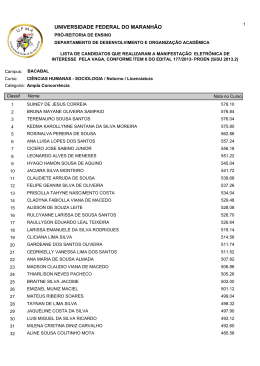 lista de candidatos - Universidade Federal do Maranhão