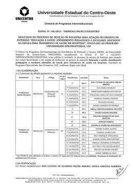 EDITAL N° 146/2015 DIRPROGI/PROEC/UNICENTRO