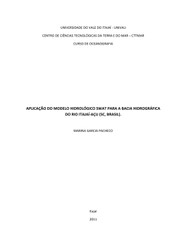 aplica&ccedil;&atilde;o do modelo hidrol&oacute;gico swat para a bacia