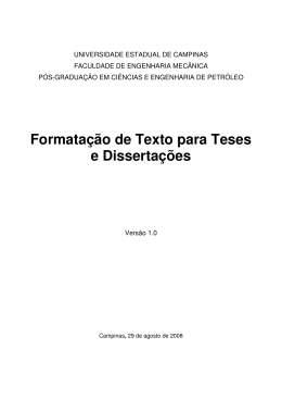 Formata&ccedil;&atilde;o de Texto para Teses e Disserta&ccedil;&otilde;es