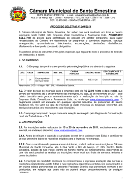 Edital de Abertura - Vis&atilde;o Consultoria e Assessoria