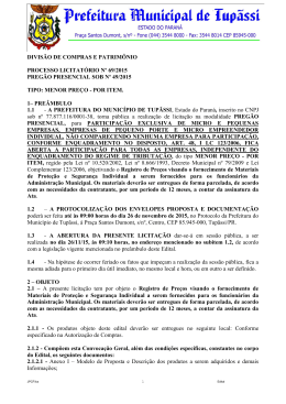 Edital Completo - Portal do Munic&iacute;pio de Tup&atilde;ssi