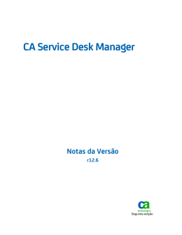 CA Service Desk Manager - Notas da Versão