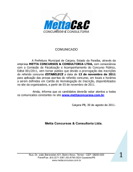 COMUNICADO Metta Concursos & Consultoria Ltda.