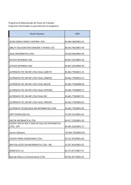 Programa de Manuten&ccedil;&atilde;o de Postos de Trabalho - Sindpd-RJ
