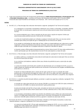 PARECER DO COMIT&Ecirc; DE TERMO DE COMPROMISSO