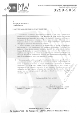 demonstrativo - Alian&ccedil;a da Terra