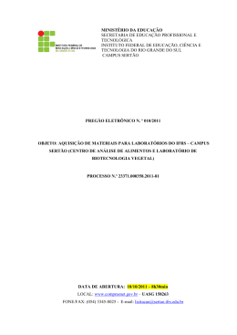 Preg&atilde;o Eletr&ocirc;nico n&deg; 010/2011