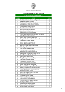 Lista Ordenação Ensino AFD - Câmara Municipal de Évora