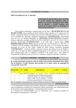 CONTRATO Nº 272/2015 PREGÃO PRESENCIAL Nº 094/2015