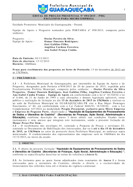 EDITAL DE PREG&Atilde;O PRESENCIAL N&ordm; 094/2015 &ndash; PMG