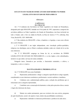 ESTATUTO EM VIGOR DO SINDICATO DOS SERVIDORES NO