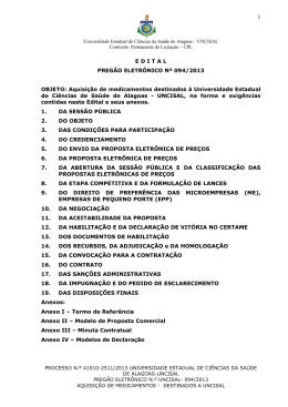 E D I T A L PREG&Atilde;O ELETR&Ocirc;NICO N&ordm; 094/2013 OBJETO