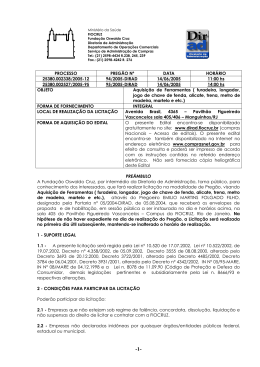 PROCESSO PREGÃO Nº DATA HORÁRIO 25380.002338/2005