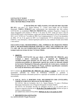 LICITA&Ccedil;&Atilde;O N&ordm; 94/2015 PREG&Atilde;O PRESENCIAL N&ordm; 29/2015 TIPO