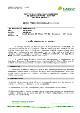 Edital Preg&atilde;o Presencial 19/2013 republicado