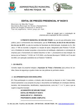 EDITAL DE PREGÃO PRESENCIAL Nº 94/2013